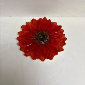 Sunflower Shaped Red Decorative Plate